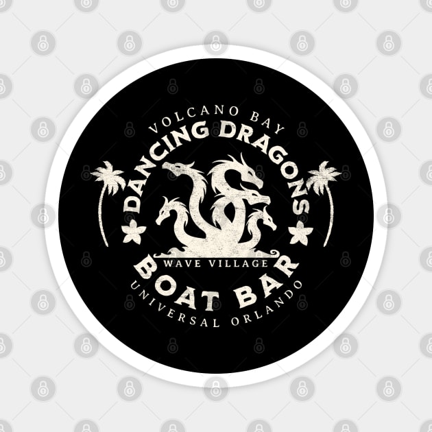 Distressed Dancing Dragons Boat Bar Orlando Florida Water Park Magnet by Joaddo